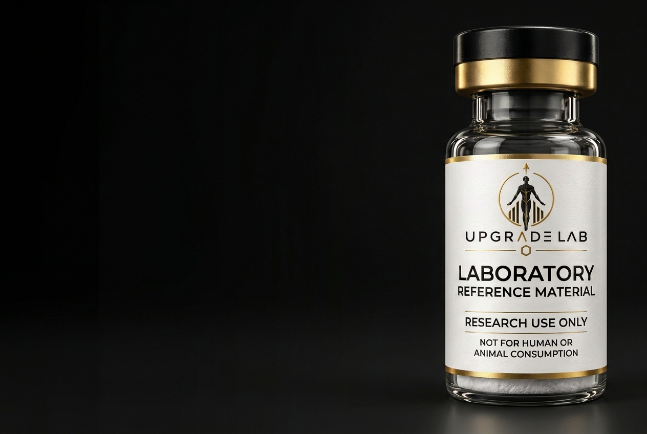 Upgrade Lab laboratory reference vial with a black top, gold cap, and research-use-only label